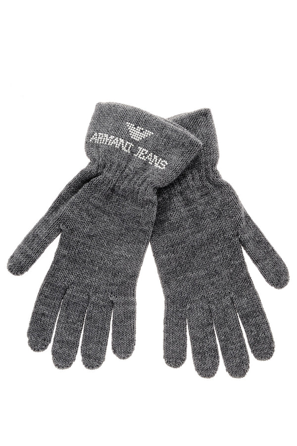 ARMANI JEANS CRYSTAL Grey Wool Women Gloves