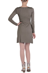 ARMANI JEANS SUELLEN Khaki Elastic Mini Dress
