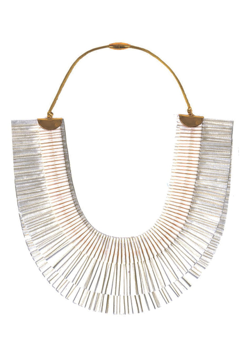 RA Double White Fabric Necklace