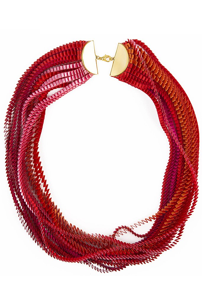 EOS Red Color Fabric Necklace