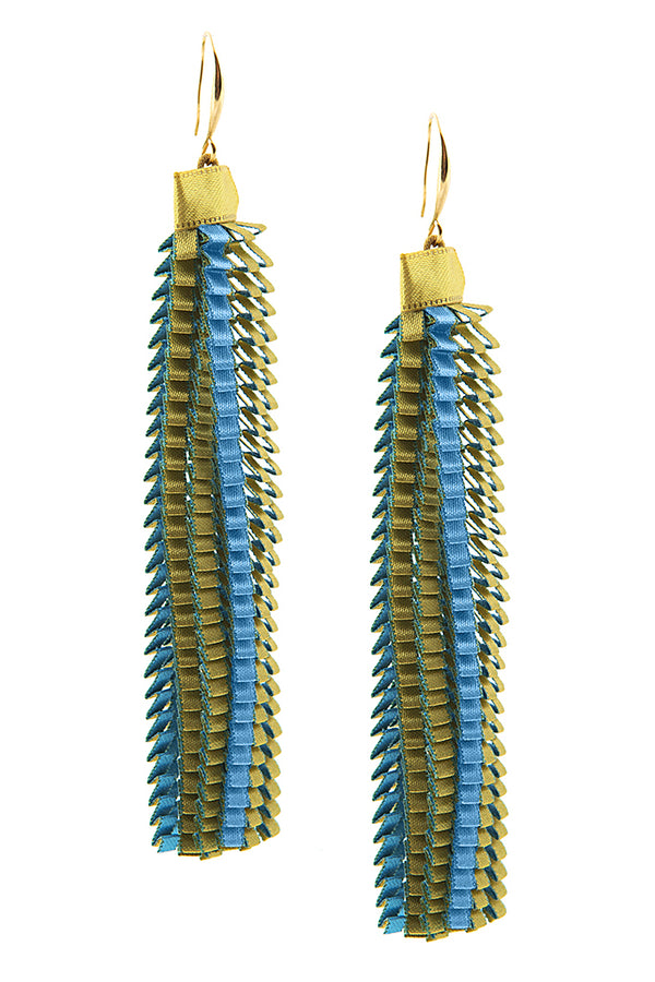Essilp Turquoise Multicolor Fabric Earrings | Alexandra Tsoukala - Earrings Jewelry