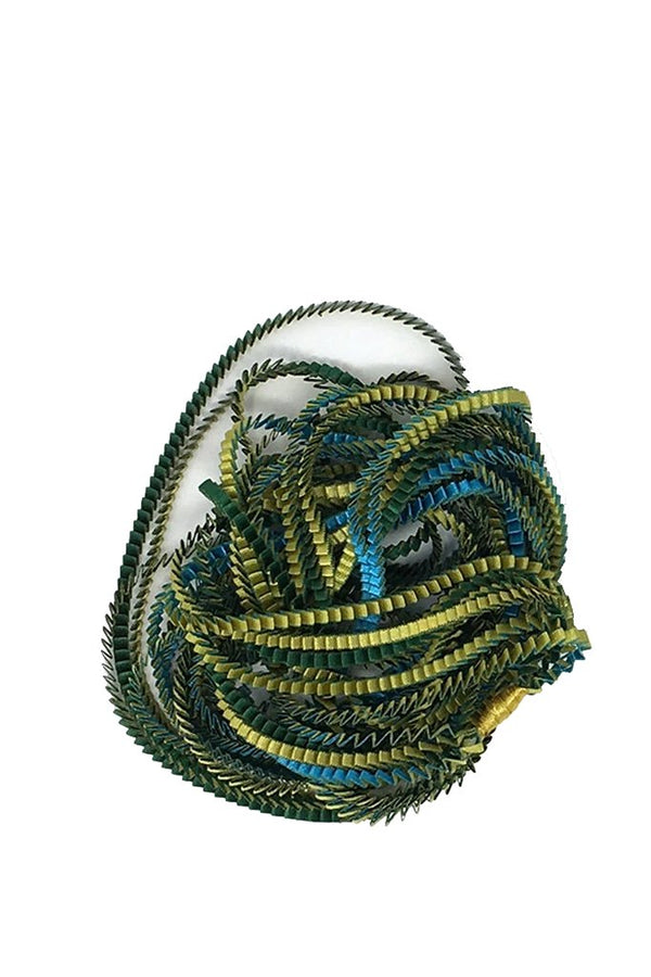 Oil Green Multicolor Fabric Necklace