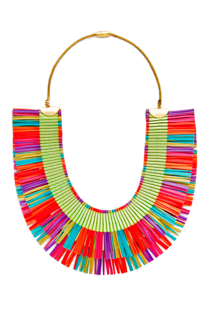 RA Double Multicolor Fabric Necklace