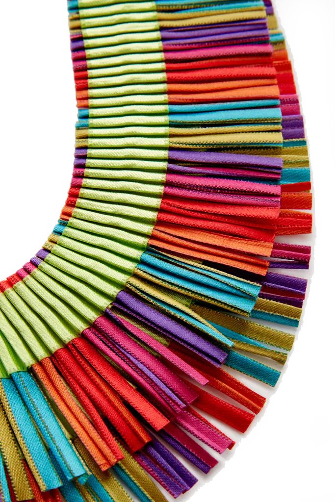 RA Double Multicolor Fabric Necklace