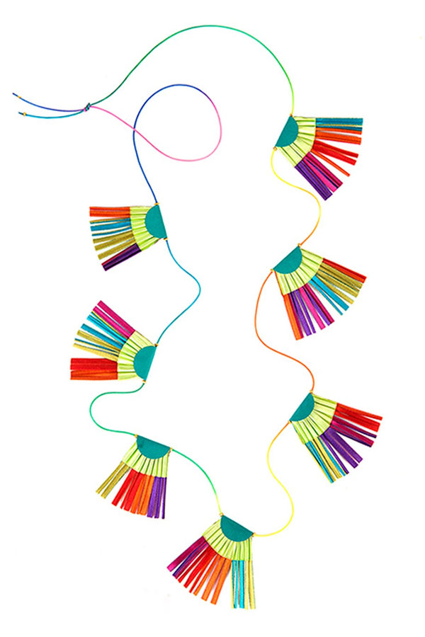 Scallop Multicolor Fabric Necklace