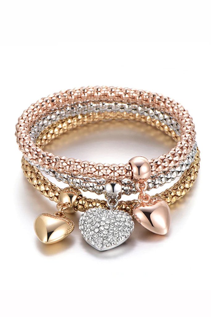 Bracelet in 18 K Rose Gold and Sapphire | Pink Heart - Burato