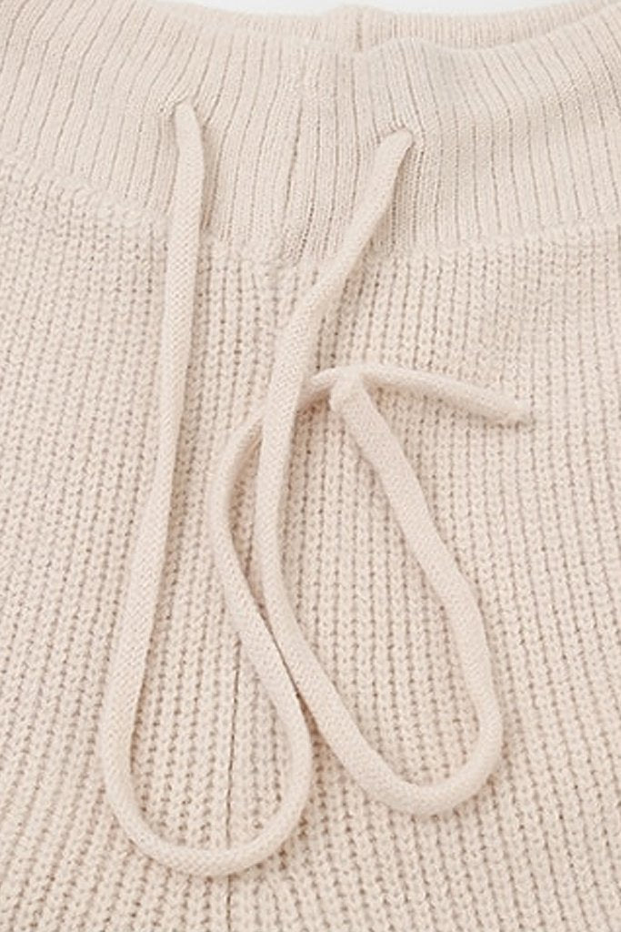 Ivory Cotton Sweater and Pants Set | Knitwear Woman Clothing