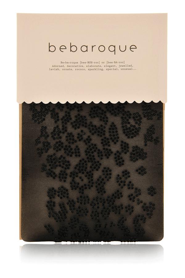 BEBAROQUE BEAR Black Sheer Embellished Tights