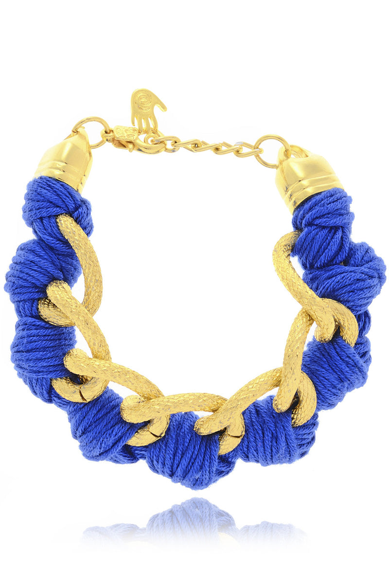 BEHIND THE ROPES LAURITA Royal Blue Cotton Cords Bracelet