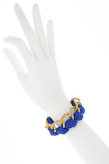 BEHIND THE ROPES LAURITA Royal Blue Cotton Cords Bracelet