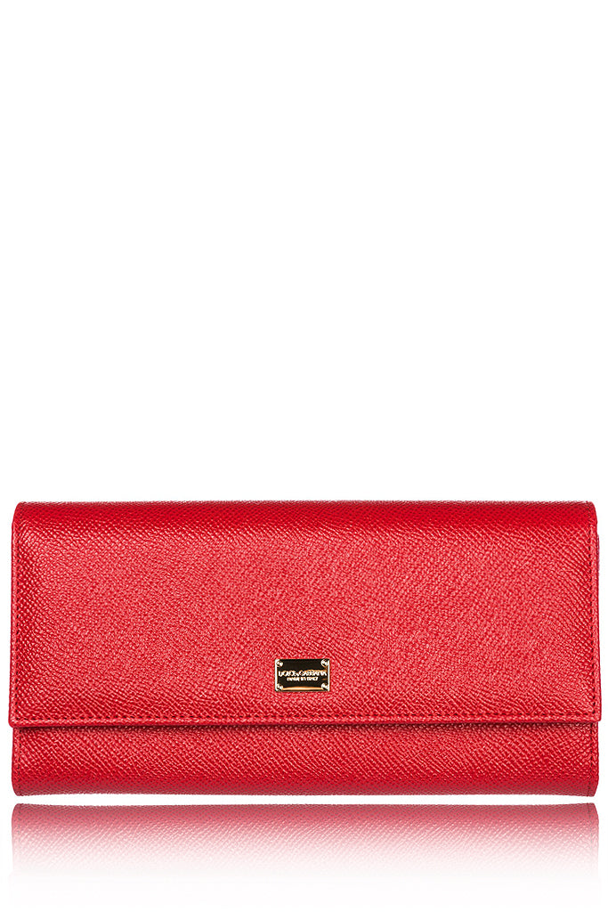 DOLCE & GABBANA CARMEL Red Leather Wallet – PRET-A-BEAUTE