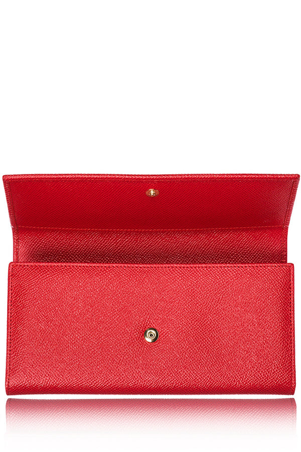 DOLCE & GABBANA CARMEL Red Leather Wallet