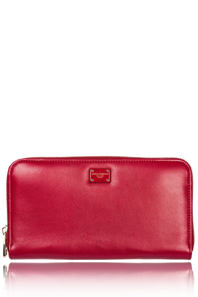 DOLCE & GABBANA DOLCE Red Leather Wallet 