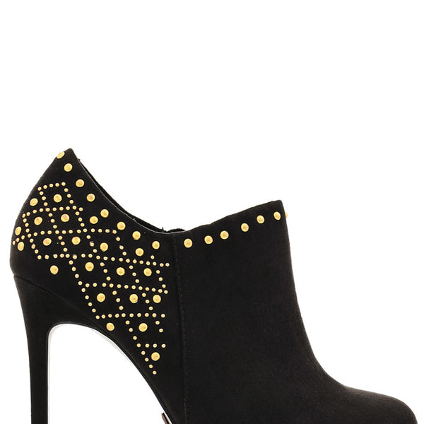 Women's Studded Ankle Boots Pointed Toe V cut Slip Chunky - Temu