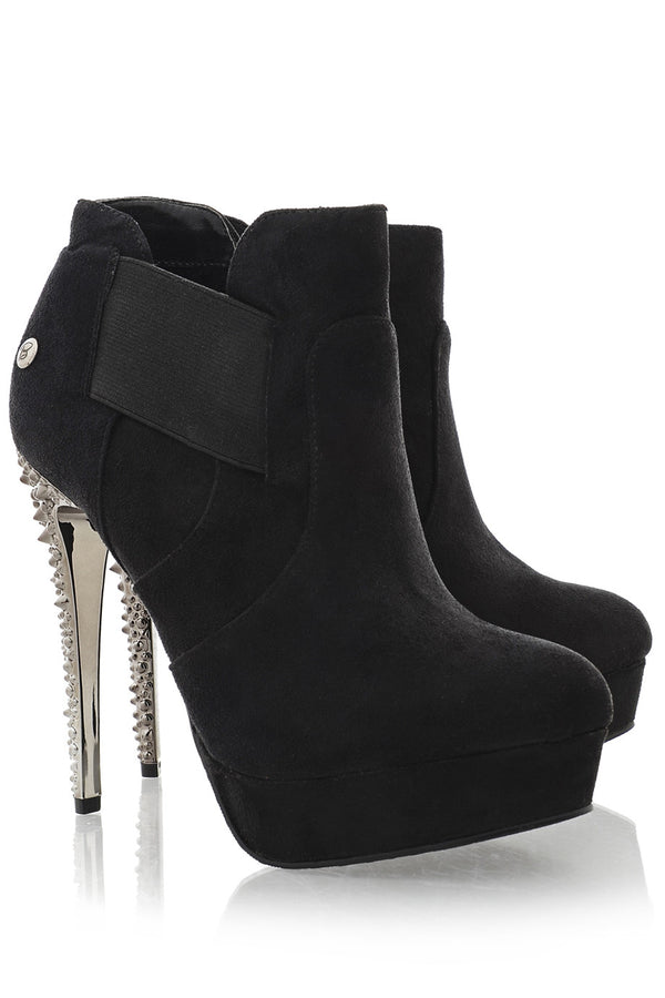 BLINK LORE Black Studded Ankle Boots