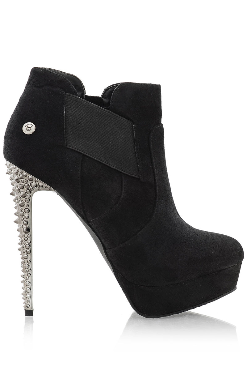 BLINK LORE Black Studded Ankle Boots