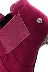 BLINK LORE Fuchsia Studded Ankle Boots
