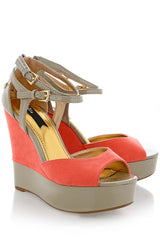BLINK FLORANCE Coral Taupe Strap Wedges