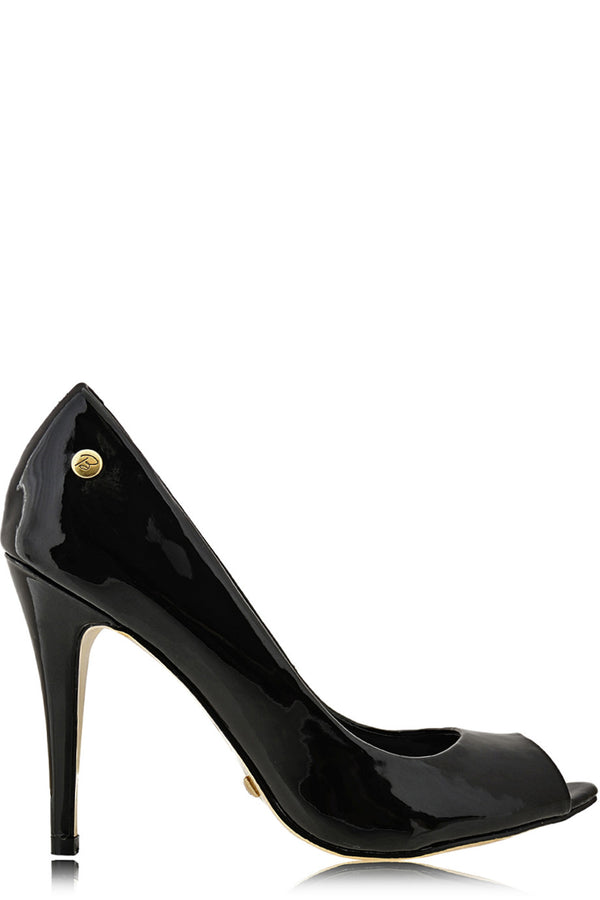 BLINK - LANE Black Patent Peep Toe Pumps - Women Shoes - Heels