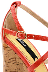 BLINK WINONA Coral Patent Cork Wedges