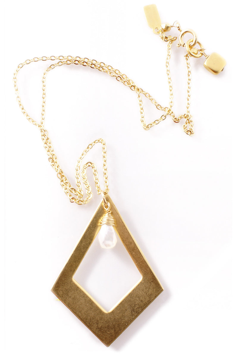 BY THE STONES GEO Gold Geometrical Pendant