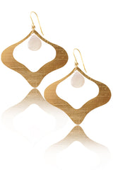 BY THE STONES PETAL Gold Pearl Earrings