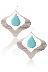 BY THE STONES PETAL Silver Turquoise Earrings