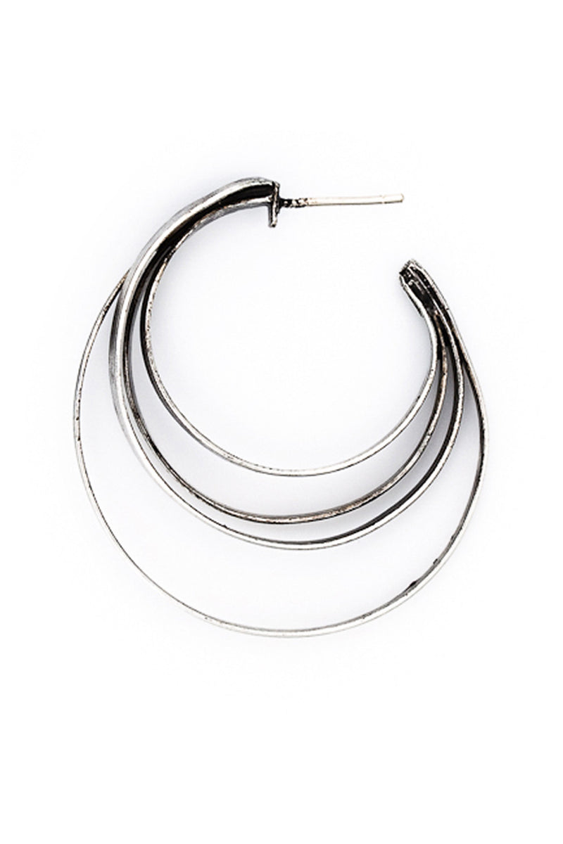 BY THE STONES ANTIQUE Silver Hoops
