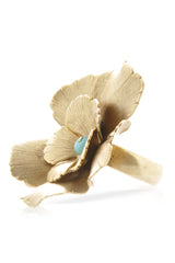 BY THE STONES FLOWER Gold Flower Turquoise Ring