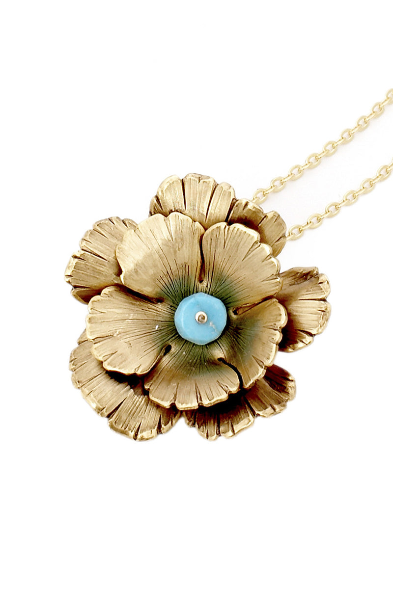 BY THE STONES FLOWER Turquoise Pendant