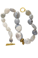 BY THE STONES PEBBLES Grey Botswana Necklace