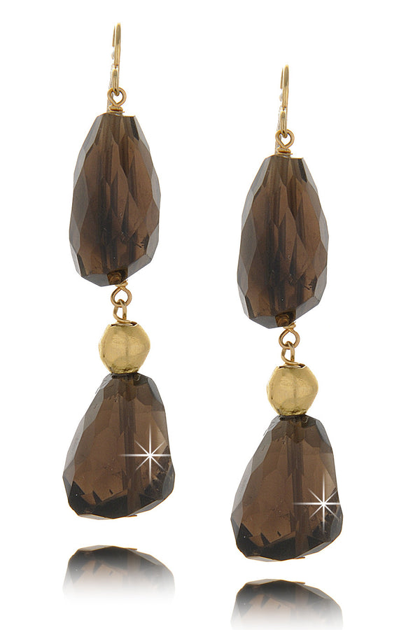 BY THE STONES ROSARY Smoky Topaz Earrings