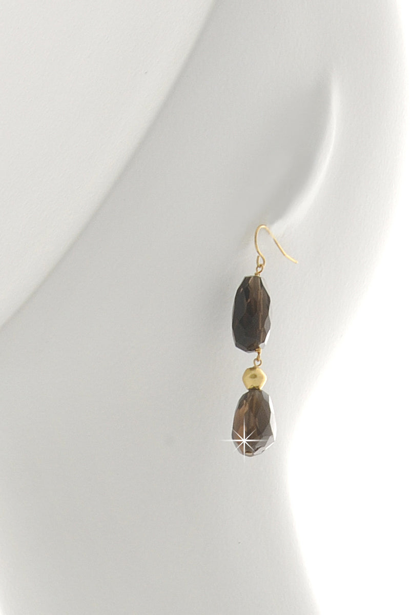 BY THE STONES ROSARY Smoky Topaz Earrings