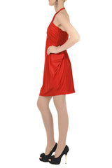 CARLOS MIELE DRAPED Red Halterneck Evening Dress
