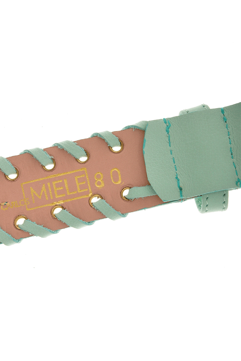 CARLOS MIELE BRAIDED Jade Leather Belt