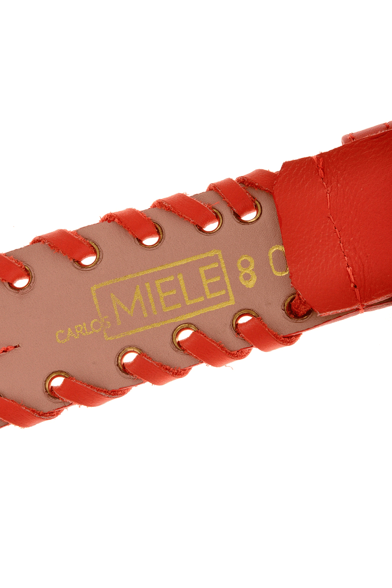 CARLOS MIELE BRAIDED Red Leather Belt