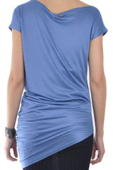 CARLOS MIELE ELECTRIC BLUE Asymmetric T-Shirt