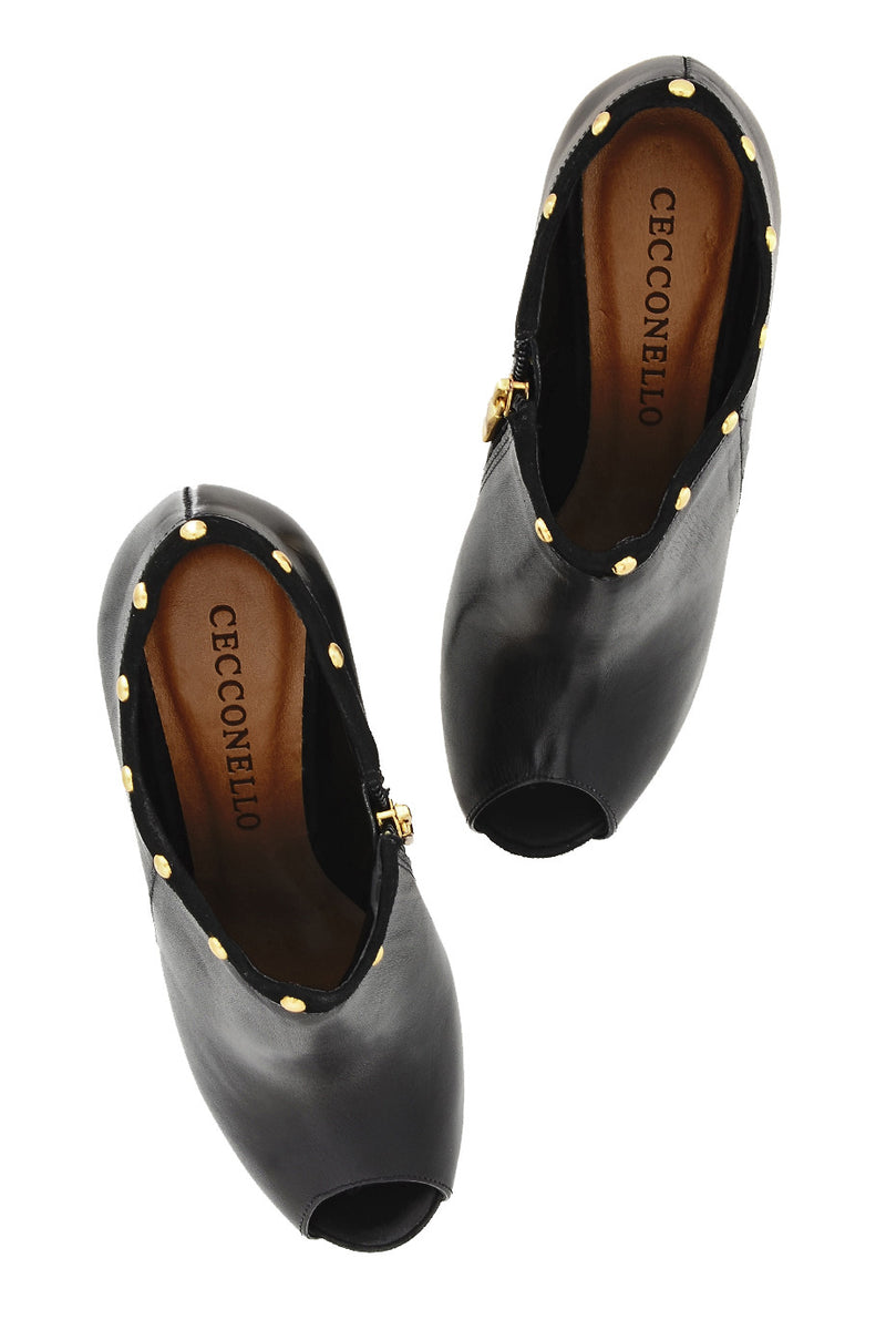CECCONELLO IVONNE Black Leather Ankle Boots