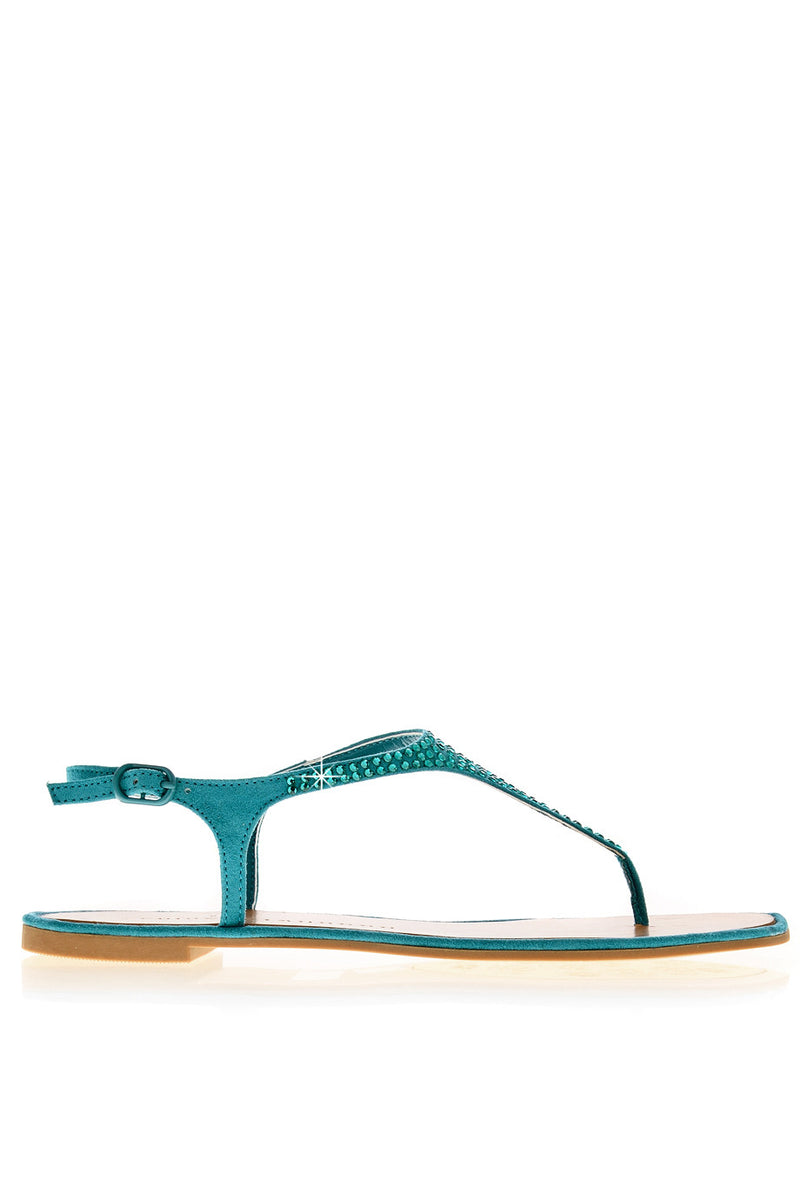 CHINESE LAUNDRY GAME SHOW Teal Crystal T-bar Sandals