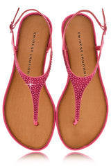 CHINESE LAUNDRY GAME SHOW Fuchsia Crystal T-bar Sandals