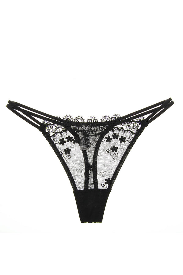 CHRISTIES CRAZY Black Lace Thong