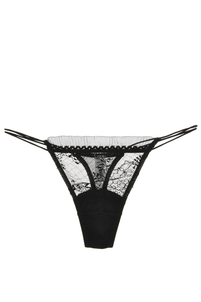 CHRISTIES DELICES Black Lace Thong
