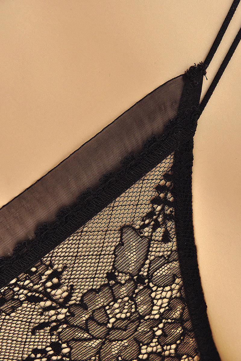 CHRISTIES DELICES Black Lace Thong