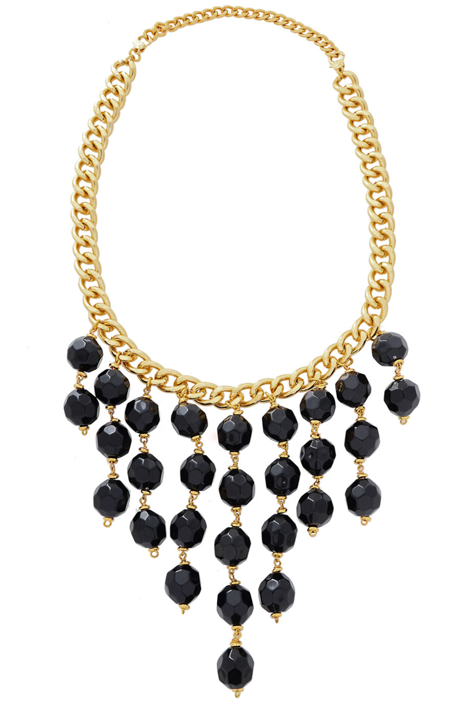 Vintage Multi-strand Black beaded necklace - Gem