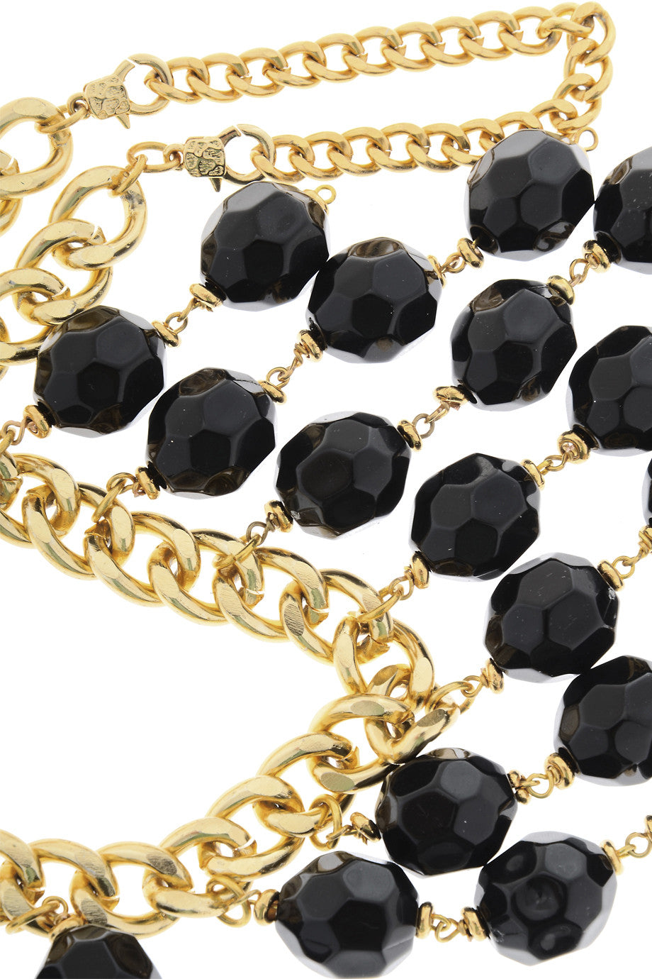 Black Chunky Statement Necklace, Multi-Strand Beaded Jewelry, Black Ne –  Polka Dot Drawer
