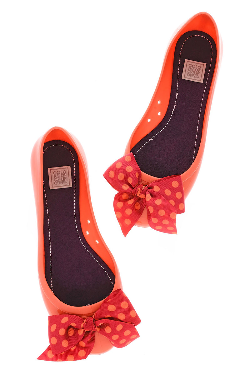 COLORS OF CALIFORNIA CHIC IN THE CITY Coral Dot Ballerinas