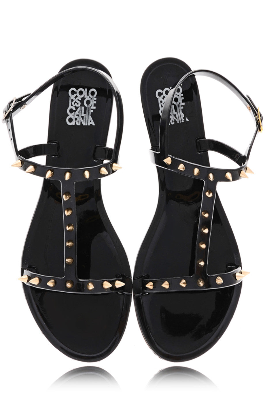 COLORS OF CALIFORNIA PUNK PRINCESS Black Studded Sandals – PRET-A-BEAUTE