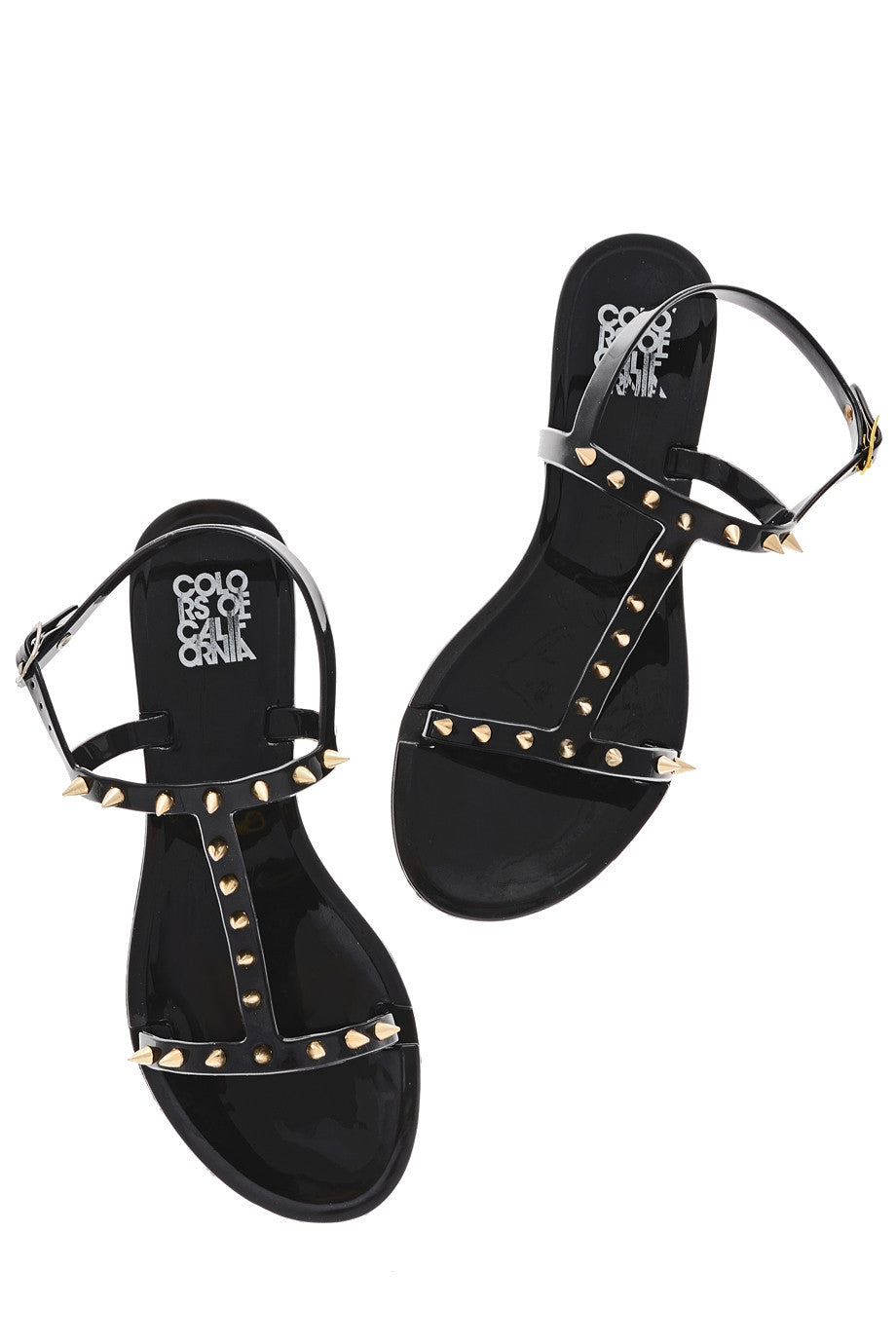 COLORS OF CALIFORNIA PUNK PRINCESS Black Studded Sandals – PRET-A-BEAUTE
