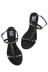 COLORS OF CALIFORNIA PUNK PRINCESS Black Studded Sandals