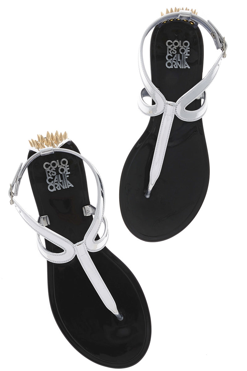 COLORS OF CALIFORNIA ROCK SPIKES Silver Sandals